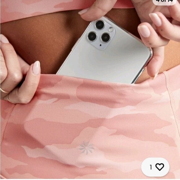 Athleta Elation 7/8 Tights Leggings Pink Camo Plussize Size 1X - Picture 6 of 10